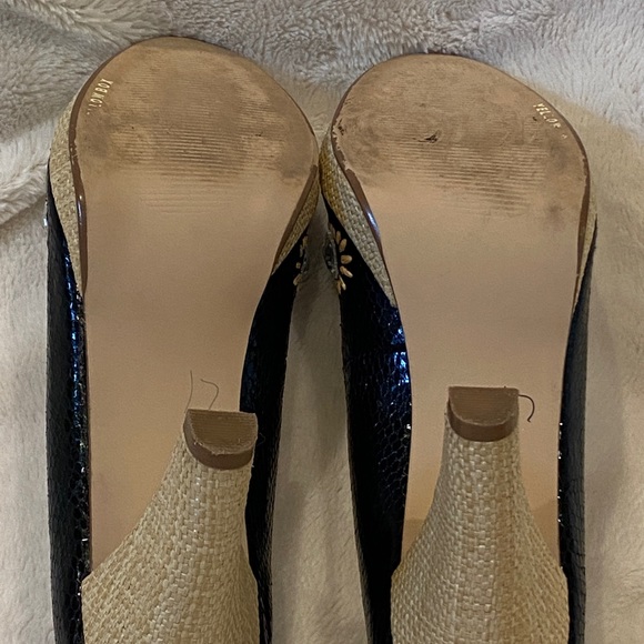 Yellow Box Anya Black Embellished Peep Toe Platform Heels Pumps Size 10 EUC - Picture 10 of 10